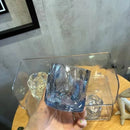Axyaa Glass Mug: Glacier Wine Whiskey Coffee Cup, Irregular Shape Drinkware
