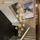 Axyaa Modern Spiral Crystal Chandelier LED for Staircase Living Room
