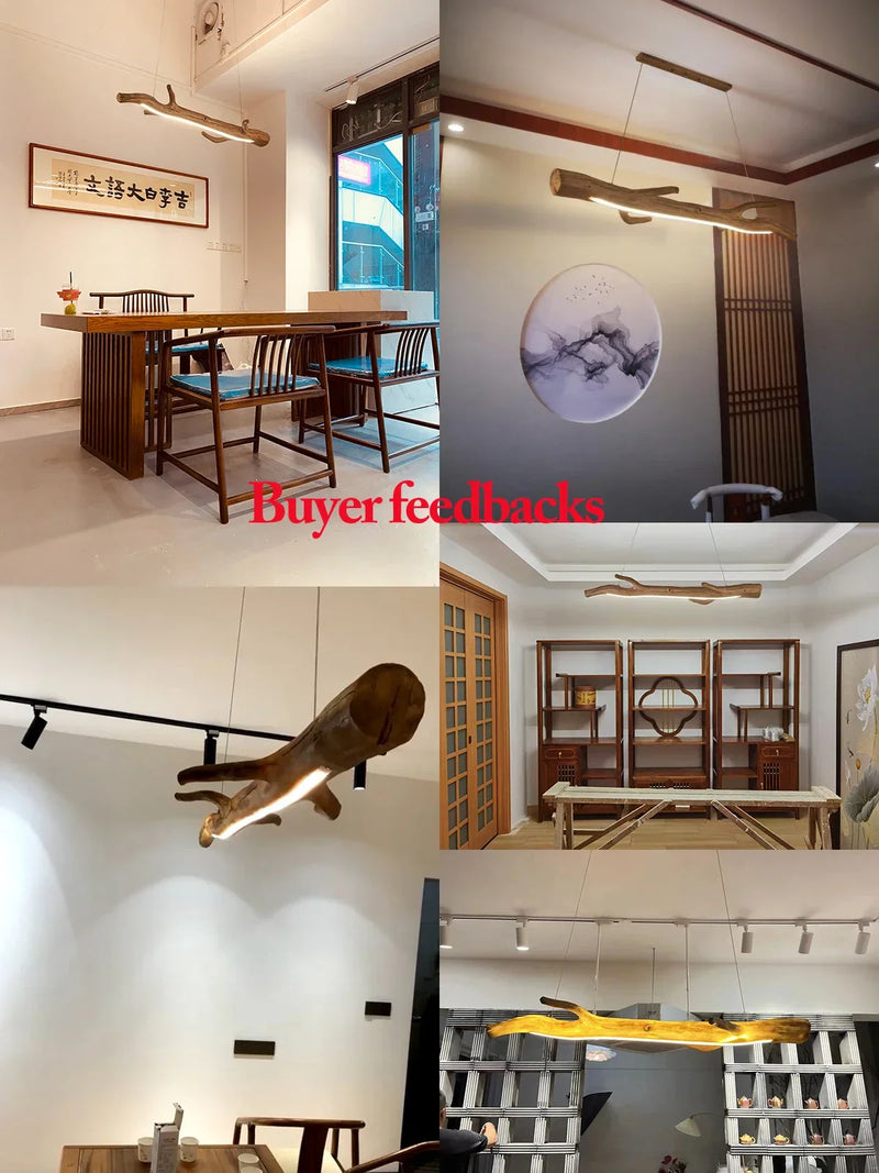 Axyaa Resin Branch Pendant Light - Simulated Wood Color