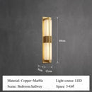 Axyaa All Copper Marble Wall Lamp for Living Room, Bedroom, and Aisle, New Chinese Style Luxurious Lighting