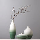 Axyaa Green Gradient Ceramic Vase for Stylish Living Room Decor