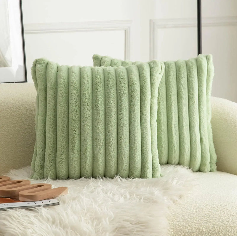 Axyaa Plush Nordic Striped Cushion Covers for Home Decor