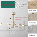 Axyaa Rotatable LED Chandelier in Gold/Black Finish for Home Decor