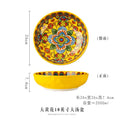Axyaa 10-Inch Ceramic Bohemian Soup Bowl for Household Dining and Serving