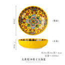 Axyaa 10-Inch Ceramic Bohemian Soup Bowl for Household Dining and Serving