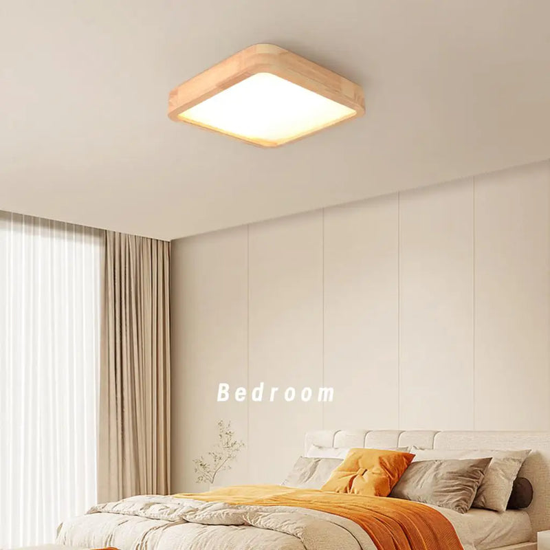 Axyaa Ultra-thin LED Wooden Ceiling Light Living Bedroom Modern Acrylic Fixture
