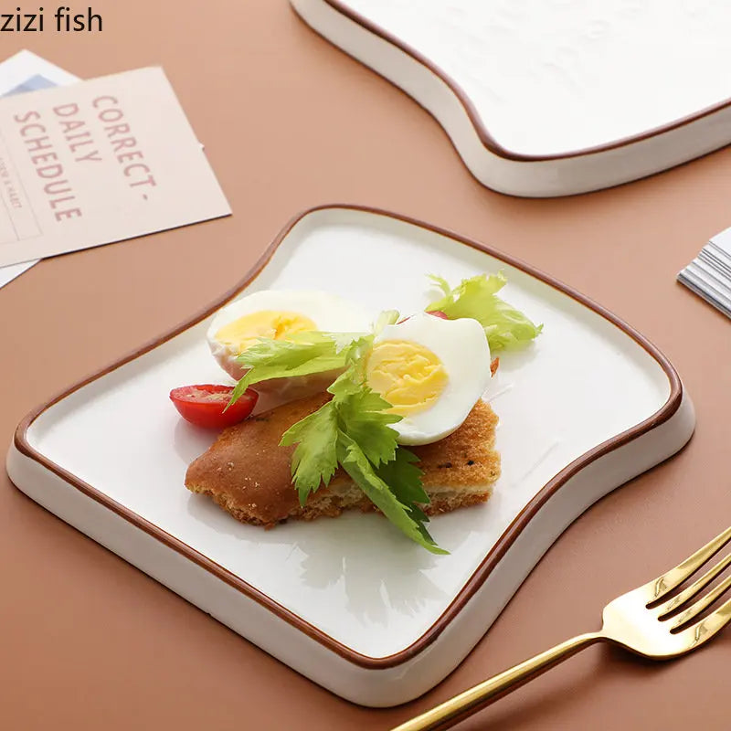 Axya Ceramic Dinner Plate Set for Household Tableware and Desserts
