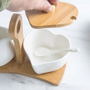 Axya White Ceramic Sugar & Milk Pot Set with Countertop Coffee Milk Cup