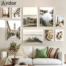 Axyaa Green Tree Landscape Canvas Print - Nordic Living Room Wall Art Decor