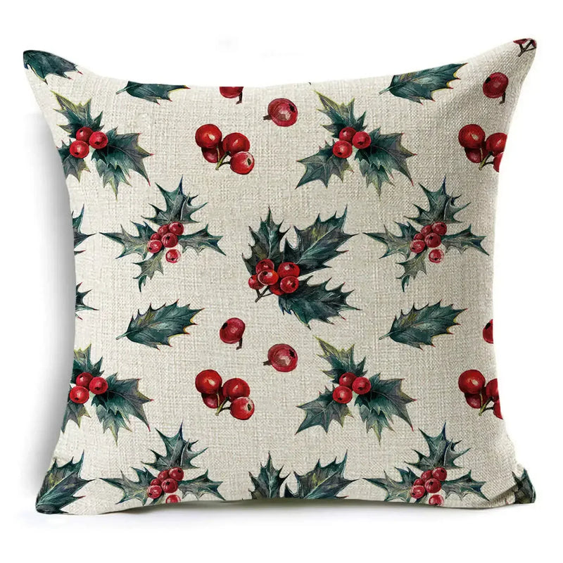 Axyaa Christmas Birds Garland Cushion Cover