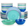 Axyaa Handpainted Ceramic Dinnerware Set with Spirals Pattern