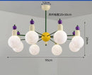 Axyaa White Glass Metal LED Chandelier: Modern Kitchen & Bedroom Pendant Lamp