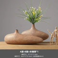 Axyaa Striped Resin Vase Imitation Wood Finish - Desktop Decoration & Crafts