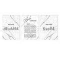 Axyaa Bismillah Ayat Al Kursi Quran Black White Marble Wall Art Canvas Print
