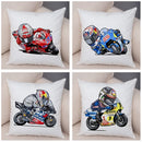 Axyaa Cartoon Sport Motorcycle Cushion Cover - Super Soft Plush Pillow Case