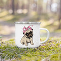 French Bulldog Print Enamel Mug by Axyaa - Dog Lover's Gift & Coffee Cup