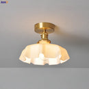 Axyaa Milky Glass LED Ceiling Lamp Modern Indoor Lighting for Living Room