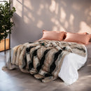 Axyaa Luxury Fox Fur Blanket: Plush Bed Plaid & Sofa Cover - Fluffy Decorative Home Throw