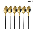 Axyaa Gold Stainless Steel Cutlery Set - 24pc Family Western Dining Gift Set