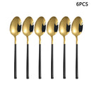Axyaa Gold Stainless Steel Cutlery Set - 24pc Family Western Dining Gift Set