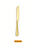 Axyaa Gold Stainless Steel Cutlery Set - 8pcs Buffet Utensils and Food Tongs