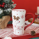 Axyaa Santa Claus Ceramic Mug Elk Coffee Cup Embossed Flower Teacup