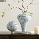Axyaa Small Mouth Ceramic Vase Artistic Flower Decorative Hydroponic Flower Arrangement Dried Flowers