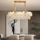 Axyaa Shell Glass LED Chandelier - Modern Creative Lighting Fixture for Home and Restaurant