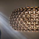 Axyaa Modern Acrylic LED Chandelier in Transparent Gold for Indoor Lighting