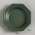 Axyaa Octagonal Ceramic Dessert Plate: Vintage Serving Tableware for Restaurant and Home