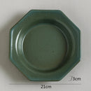 Axyaa Octagonal Ceramic Dessert Plate: Vintage Serving Tableware for Restaurant and Home