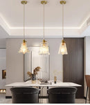 Axyaa Glass Pendant Chandelier Lighting E27 Hang Lamp for Home Decoration