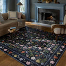 Nordic Plant Flower Print Living Room Carpet by Axyaa