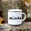 Axyaa Campfire Enamel Mug | Happy Camping Adventure Cups | Camper Van Gift