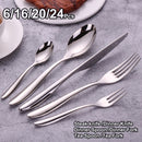 Axyaa Stainless Steel Cutlery Set - 24Pcs Mirror Knife Fork Spoon Dinner Flatware