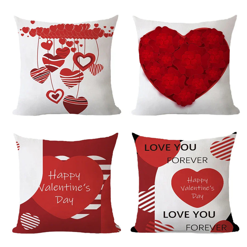 Axyaa Romantic Valentine's Day Short Plush Cushion Cover 45x45cm