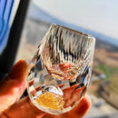 Axyaa Crystal Golden Mountain Shot Glass Set for Whiskey & Vodka, Luxury Spirits Glasses