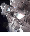 Axyaa Acrylic Flower Chandelier: Modern Lighting Fixture for Bedroom and Dining Room