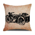 Retro Motorcycle Girls Linen Pillow Cover by Axyaa