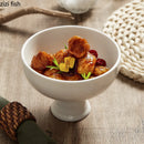 Axya Round Ceramic High Feet Dinner Bowl Set