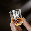 Axyaa Embossed Glass Spirits Cups Set of 6 - 50ml Small Wine Tea Drinking Glass