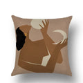 Abstract Portrait Painting Linen Sofa Pillow Case Set by Axyaa Art Decor