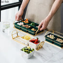 Axya Ceramic Snack Storage Plate Grid Fruit Candy Dried Nut Household Supplies