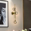 Axyaa Bubble Glass Wall Sconce with Gold Metal - Modern G9 Bulb Light for Home Décor