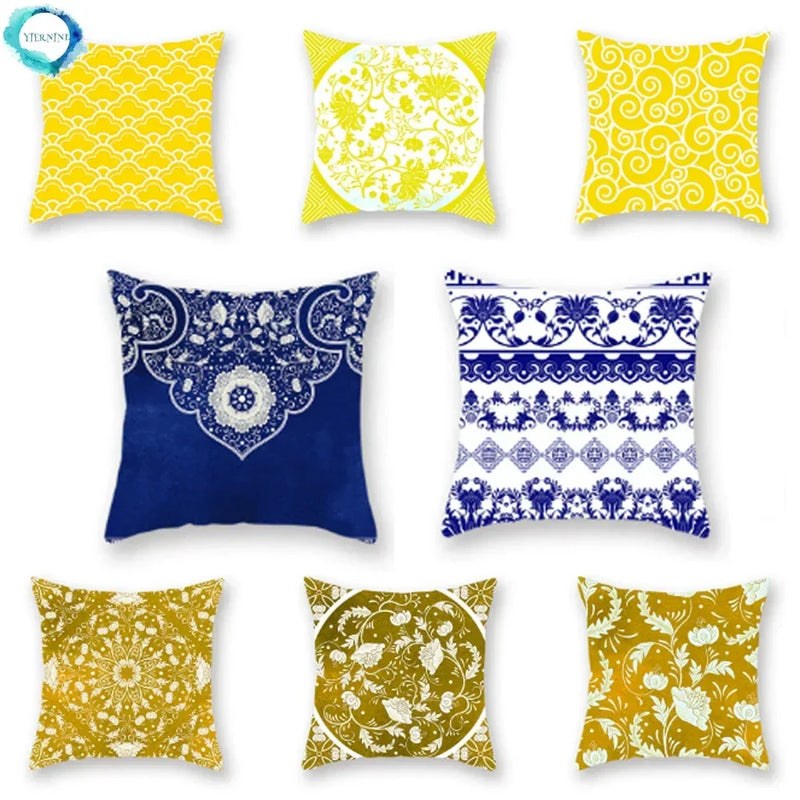 Axyaa Yellow Mandala Ethnic Pattern Cushion Cover 45x45cm