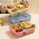 Axyaa 3-Compartment Lunch Box for Kids, Leak-proof Bento Box, Microwave Safe