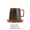 Axyaa Vintage Ceramic Mug, 350ml, Couple Handle Cup, Coffee Tea Cups