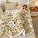 Axyaa Winter Sherpa Blanket: Double Layer Plush Fleece Quilt for Warmth & Comfort