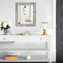 Axyaa Mosaic Glass Wall Mirror, Decorative Embossed Rectangular Vanity Mirror