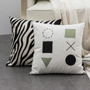 Axyaa Green Black Line Embroidery Pillow Cover for Modern Home Decor